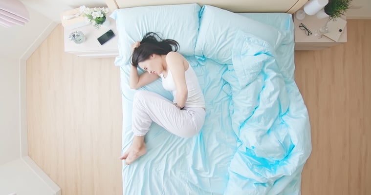 Asian Woman Has Menstrual Pain